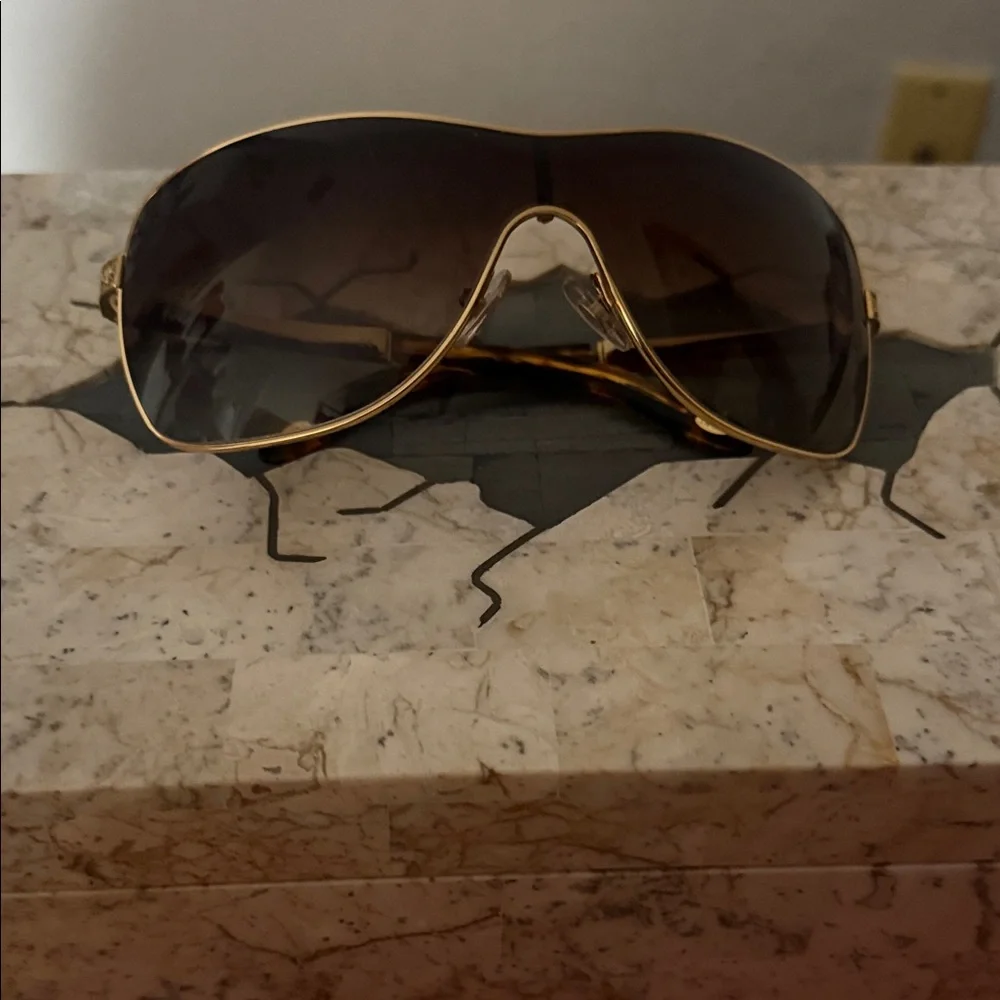 Tiffany & Co. Gold Frame Sunglasses with Black Lenses
